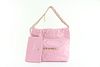 CHANEL BUBBLE GUM PINK SHINY GOATSKIN SMALL 22 TOTE WITH POUCH