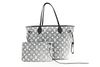 LOUIS VUITTON GREY MONOGRAM DENIM NEVERFULL MM WITH POUCH