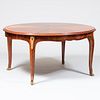 Louis XV Style Gilt-Metal-Mounted Inlaid Kingwood and Mahogany Dining Table