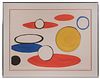 Alexander Calder (American, 1898-1976) 'White Circles and Ellipses' Lithograph
