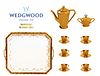 Wedgwood Mid C. Porcelain Tray Paired With 22K Gold Plated Coffee Set