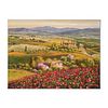 Sam Park, "Tuscany Red Poppies" Hand Embellished Limited Edition Serigraph on Canvas, Numbered and Hand Signed with Letter of Authenticity.