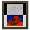 Victor Vasarely (1908-1997), "Catch - III (A, B) de la série Graphismes 3" Framed 1977 Heliogravure Print with Letter of Authenticity