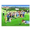 Yuval Mahler, "Playing Golf" Limited Edition on Canvas, Numbered and Hand Signed with Letter of Authenticity.