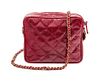 * A Chanel Red Lizard Handbag, 7" x 5.5" x 2"
