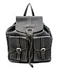 A Fendi Black Leather Backpack, 16" x 11" x 5 1/2"