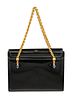 A Gucci Black Patent Handbag, 8.5" x 6.5" x 3".