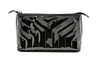 * A Yves Saint Laurent Rive Gauche Black Patent Makeup Bag, 8.5" x 5" x 1.5"