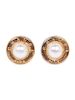 A Pair of Chanel Goldtone and Faux Pearl Disc Earrings,
