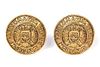 A Pair of Chanel Goldtone Earclips,