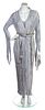 A Mary McFadden Metallic Silver Gown, No Size.
