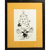 Charles Schulz (1922-2000) Ink Drawing