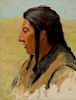 Charles Schreyvogel (1861-1912) Profile Portrait of a Native American