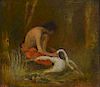 George de Forest Brush (1855-1941) Indian and Swan