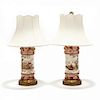 A Pair of Japanese Porcelain Kutani Vases Mounted as Lamps