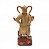 Large Chinese Gilt Lacquer Warrior Figure