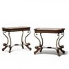 Pair of French Marble Top Tables in the Napoleonic Style