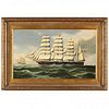 An Antique American School Maritime Painting