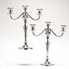 Pair of Neoclassical Style Sterling Silver Candelabra
