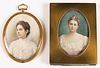 AMERICAN SCHOOL (LATE 19TH/FIRST QUARTER 20TH CENTURY) MINIATURE PORTRAITS, LOT OF TWO