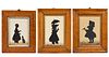 AMERICAN OR BRITISH SCHOOL (19TH CENTURY) FOLK ART CUT-AND-PASTED SILHOUETTES, LOT OF THREE