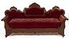 EARLY VICTORIAN CARVED ROSEWOOD SOFA OWNED BY GRANDMA MOSES