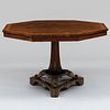 William IV Brass-Mounted Inlaid Rosewood Octagonal Center Table