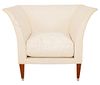 Borge Mogensen Style White Upholstered Armchair