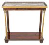 Louis XVI Style Mahogany & Brass Console Table
