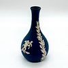 Wedgwood Jasperware Small Vase Blue and White Cherub Motif