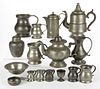 ASSORTED PEWTER TABLE ARTICLES, LOT OF 16