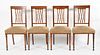 Four Sheraton Revival Inlaid Satinwood Chairs