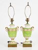 Pair of Porcelain Urn Form Table Lamps