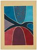 Sigmund Laufer, (1920-2007), "Counterpoint," circa 1970, Etching and aquatint in colors on wove paper, watermark Arches, Plate: 24" H x 17.75" W; Shee