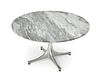 A George Nelson for Herman Miller modern marble coffee table Circa 1960s 16" H x 29.5" Dia.