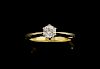 Single stone diamond ring, round brilliant cut diamond weighing 0.50 carats in a six claw setting mounted in 18 ct yellow gol