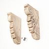 Pair antique carved marble corbels
