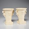 Pair San Marco (attrib) creamware Medusa urns