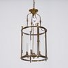 George III style brass and glass hall lantern