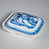 Chinese Export blue & white covered serving dish