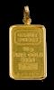 Credit Suisse 10 gram Fine Gold Ingot mounted as a pendant.