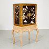 George I style Chinoiserie cabinet on stand