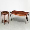 Louis XV style marquetry coffee and side tables