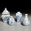 (4) Chinese blue & white vases and jars