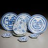 Group (8) Chinese blue & white porcelain dishes