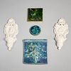Group European majolica tiles and decorations