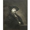 Rembrandt (after), Self Portrait etching