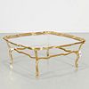Labarge style brass and glass cocktail table