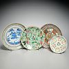 Group (4) Chinese enameled porcelain plates
