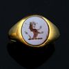 19th century gold signet ring inset with intaglio of the Powell crest As with all  items from the Powell family archive this 